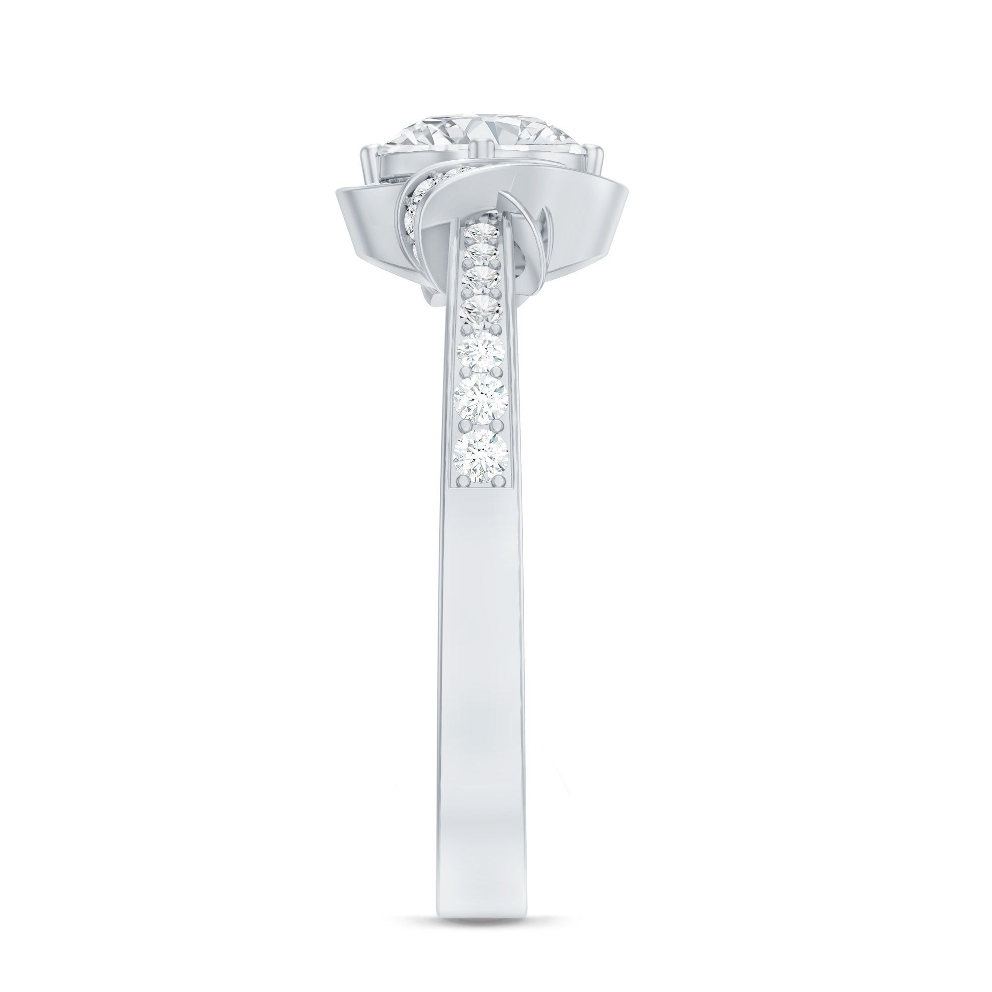 1 Carat Lab Grown Diamond Designer Halo Engagement Ring Lab - ( EF-VS ) - Rosec Jewels