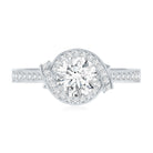 1 Carat Lab Grown Diamond Designer Halo Engagement Ring Lab - ( EF-VS ) - Rosec Jewels