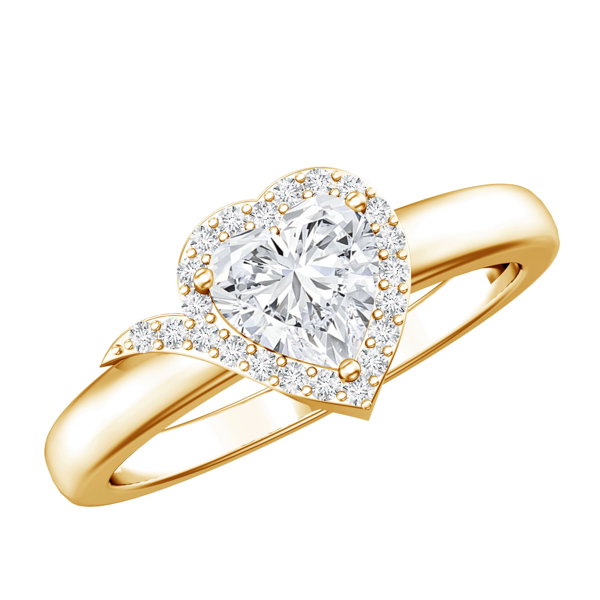 Rosec Jewels-Certified Heart Shape Lab Grown Diamond Engagement Ring