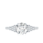 8 MM Lab Grown Diamond Retro Engagement Ring Lab - ( EF-VS ) - Rosec Jewels