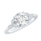 8 MM Round Lab Grown Diamond Vine Engagement Ring Lab - ( EF-VS ) - Rosec Jewels