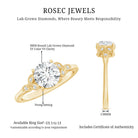 8 MM Round Lab Grown Diamond Vine Engagement Ring Lab - ( EF-VS ) - Rosec Jewels
