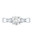 Certified 6 MM Lab Grown Diamond 4 Prong Engagement Ring Lab - ( EF-VS ) - Rosec Jewels