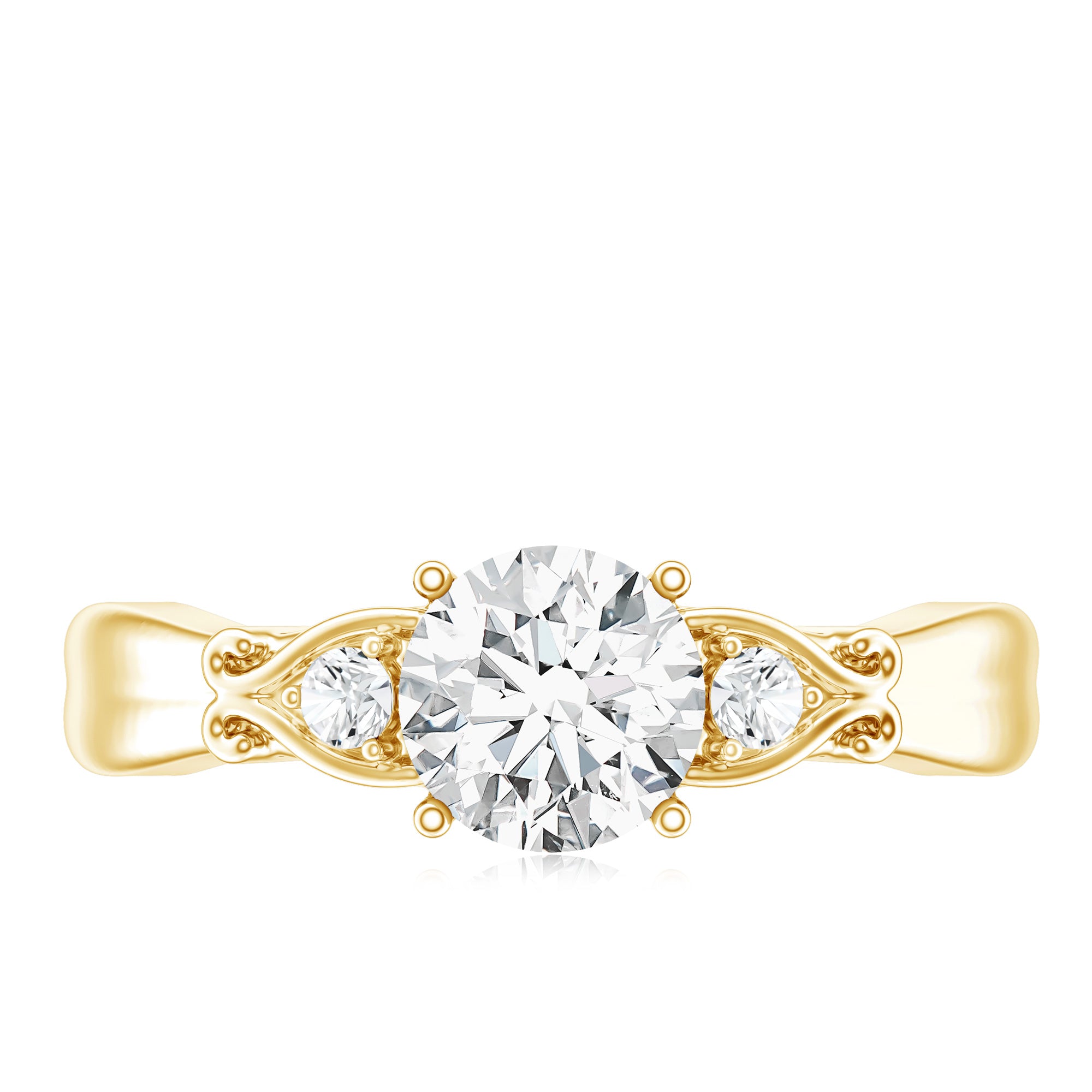 Certified 6 MM Lab Grown Diamond 4 Prong Engagement Ring Lab - ( EF-VS ) - Rosec Jewels