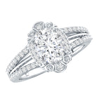 6X8 MM Oval Lab Grown Diamond Vintage Engagement Ring For Women Lab - ( EF-VS ) - Rosec Jewels