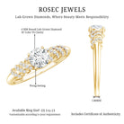 6 MM Lab Grown Diamond Designer Engagement Ring With Side Stones Lab - ( EF-VS ) - Rosec Jewels