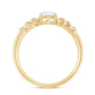 6 MM Lab Grown Diamond Designer Engagement Ring With Side Stones Lab - ( EF-VS ) - Rosec Jewels