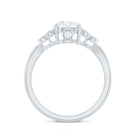 2 Carat Solitaire Lab Diamond Engagement Ring With Diamond Trio Lab - ( EF-VS ) - Rosec Jewels