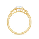 2 Carat Solitaire Lab Diamond Engagement Ring With Diamond Trio Lab - ( EF-VS ) - Rosec Jewels