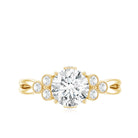 2 Carat Solitaire Lab Diamond Engagement Ring With Diamond Trio Lab - ( EF-VS ) - Rosec Jewels