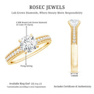 Certified 6 MM Lab Grown Diamond Engagement Ring with Side Stones Lab - ( EF-VS ) - Rosec Jewels