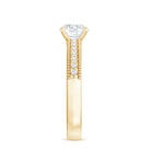 Certified 6 MM Lab Grown Diamond Engagement Ring with Side Stones Lab - ( EF-VS ) - Rosec Jewels