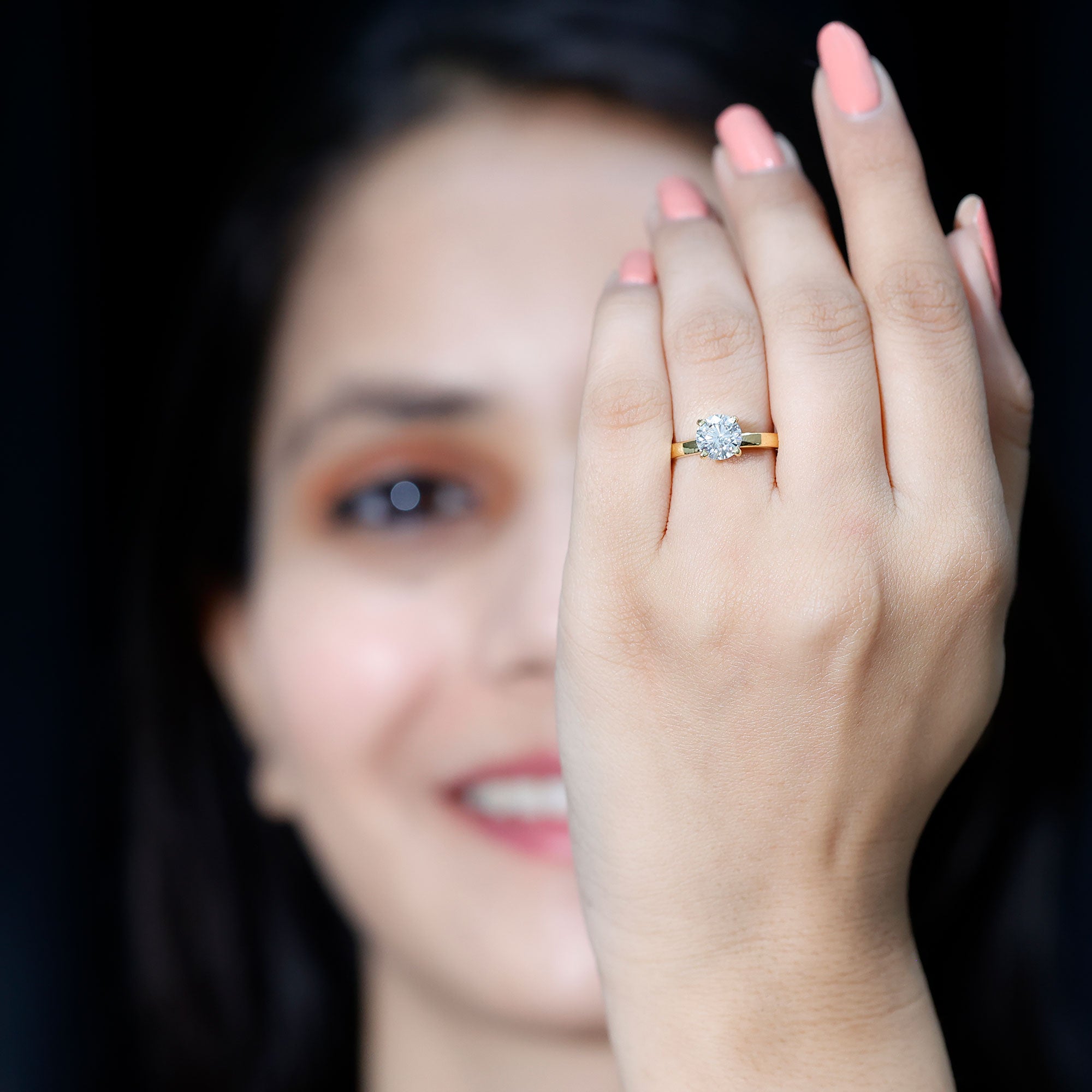 Lab Grown Diamond 1 Carat Engagement Ring For Women Lab - ( EF-VS ) - Rosec Jewels