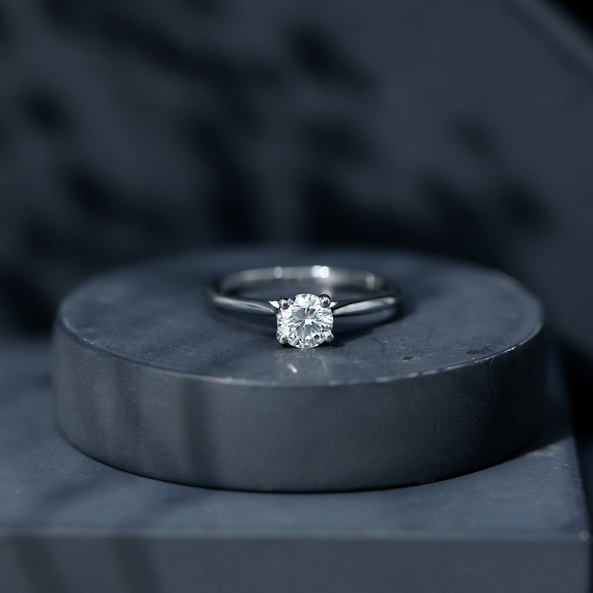 Certified Lab Grown Diamond 6 MM Circle Engagement Ring Lab - ( EF-VS ) - Rosec Jewels