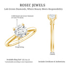 Certified Lab Grown Diamond 6 MM Circle Engagement Ring Lab - ( EF-VS ) - Rosec Jewels