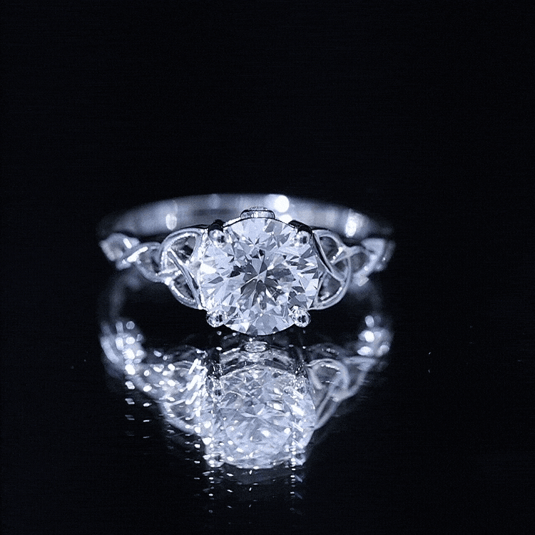 Certified 8 MM Round Lab Grown Diamond Celtic Engagement Ring Lab - ( EF-VS ) - Rosec Jewels