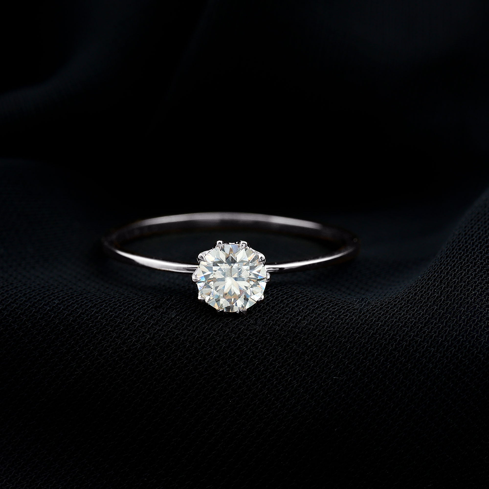 Rosec Jewels-Lab Grown Diamond 6 MM Round Cut Engagement Ring