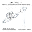 2 Carat Lab Grown Diamond Classic Engagement Ring in Silver Lab - ( EF-VS ) 92.5 Sterling Silver - Rosec Jewels