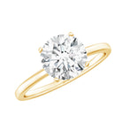 2 Carat Lab Grown Diamond Classic Engagement Ring in Silver Lab - ( EF-VS ) 14K Yellow Gold Plated Silver - Rosec Jewels