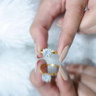 2 Carat Lab Grown Diamond Classic Engagement Ring in Silver Lab - ( EF-VS ) 14K Yellow Gold Plated Silver - Rosec Jewels