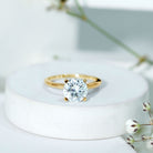 2 Carat Lab Grown Diamond Classic Engagement Ring in Silver Lab - ( EF-VS ) 14K Yellow Gold Plated Silver - Rosec Jewels