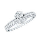 Certified 5X7 MM Oval Lab Grown Diamond Vintage Inspired Engagement Ring Lab - ( EF-VS ) - Rosec Jewels