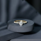 Certified Lab Grown Diamond 6X8 MM Pear Shaped Engagement Ring Lab - ( EF-VS ) - Rosec Jewels