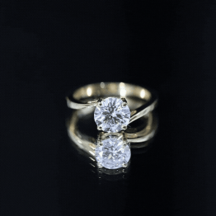 1 Carat Lab Grown Diamond Bypass Engagement Ring Lab - ( EF-VS ) - Rosec Jewels