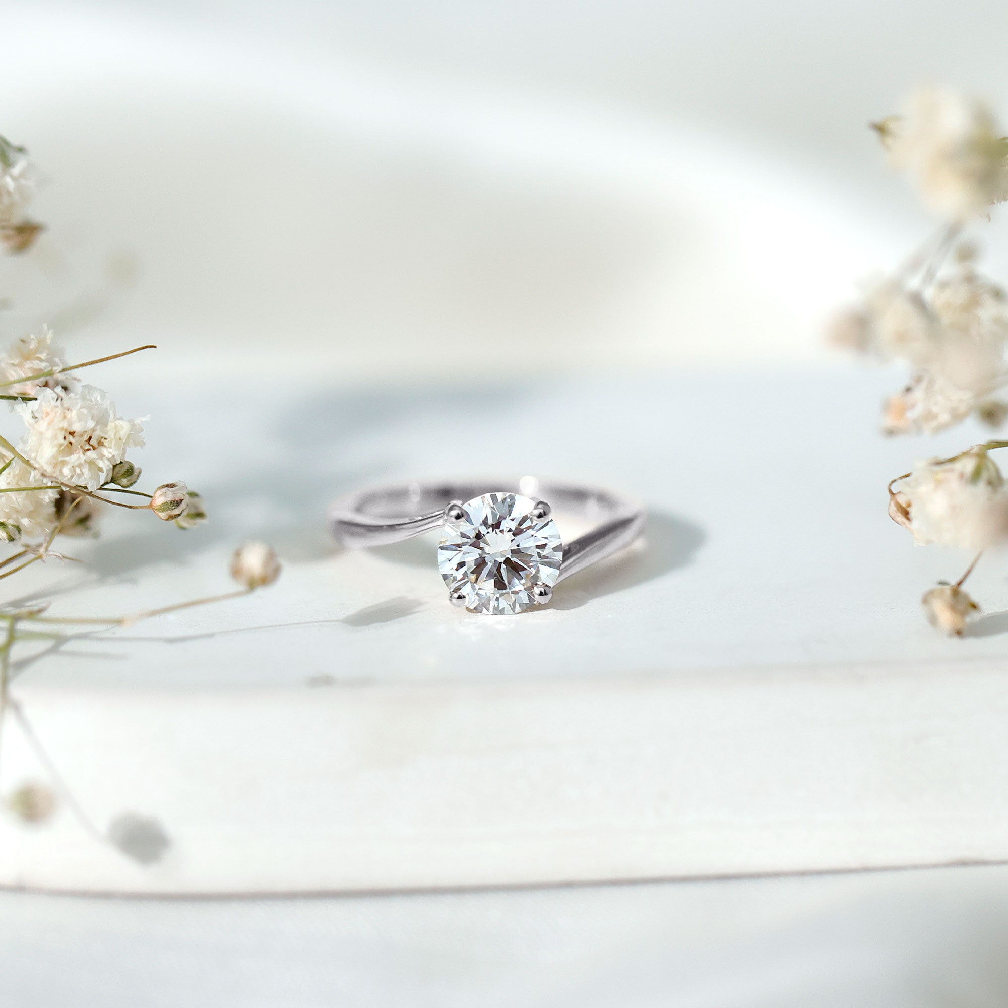 1 Carat Lab Grown Diamond Bypass Engagement Ring Lab - ( EF-VS ) - Rosec Jewels