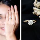1 Carat Lab Grown Diamond Bypass Engagement Ring Lab - ( EF-VS ) - Rosec Jewels