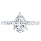 Rosec Jewels-Lab Diamond 6X8 MM Pear Shape Engagement Ring With Side Stones