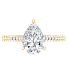 Rosec Jewels-Lab Diamond 6X8 MM Pear Shape Engagement Ring With Side Stones