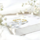 Rosec Jewels-Lab Diamond 6X8 MM Pear Shape Engagement Ring With Side Stones