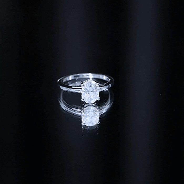 Certified 1 Carat Lab Grown Diamond Engagement Ring Lab - ( EF-VS ) - Rosec Jewels