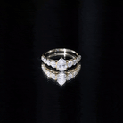 Certified Diamond Teardrop Engagement Ring with Sides Stones Lab - ( EF-VS ) - Rosec Jewels