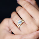 Certified 2 Carat Lab Grown Diamond Engagement Ring With Wedding Band Lab - ( EF-VS ) - Rosec Jewels