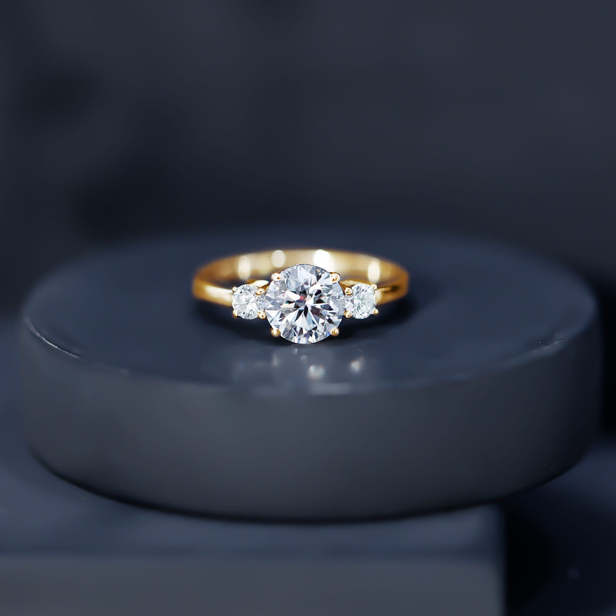 1.2 Carat Lab Grown Diamond 3 Stone Engagement Ring for Women Lab - ( EF-VS ) - Rosec Jewels