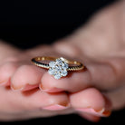 Rosec Jewels-Lab Created Diamond Flower Engagement Ring for Her