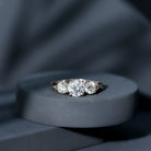 Rosec Jewels-Lab Grown Diamond Three Stone Engagement Ring with Crossover Shank