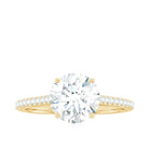 Rosec Jewels-Solitaire Lab Grown Diamond Ring with Side Stones for Women