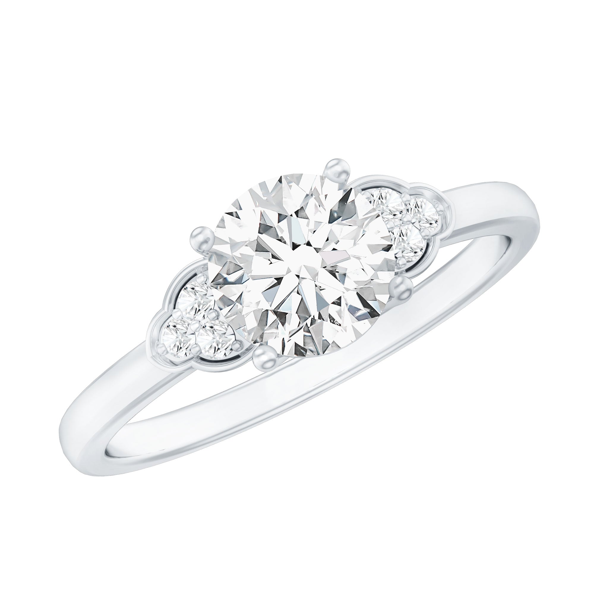 Classic Lab Diamond Circle Engagement Ring With Certificate