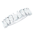 Rosec Jewels-Pear Cut Lab Created Diamond Half Eternity Wedding Band