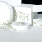 Rosec Jewels-Pear Cut Lab Created Diamond Half Eternity Wedding Band