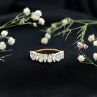 Rosec Jewels-Pear Cut Lab Created Diamond Half Eternity Wedding Band