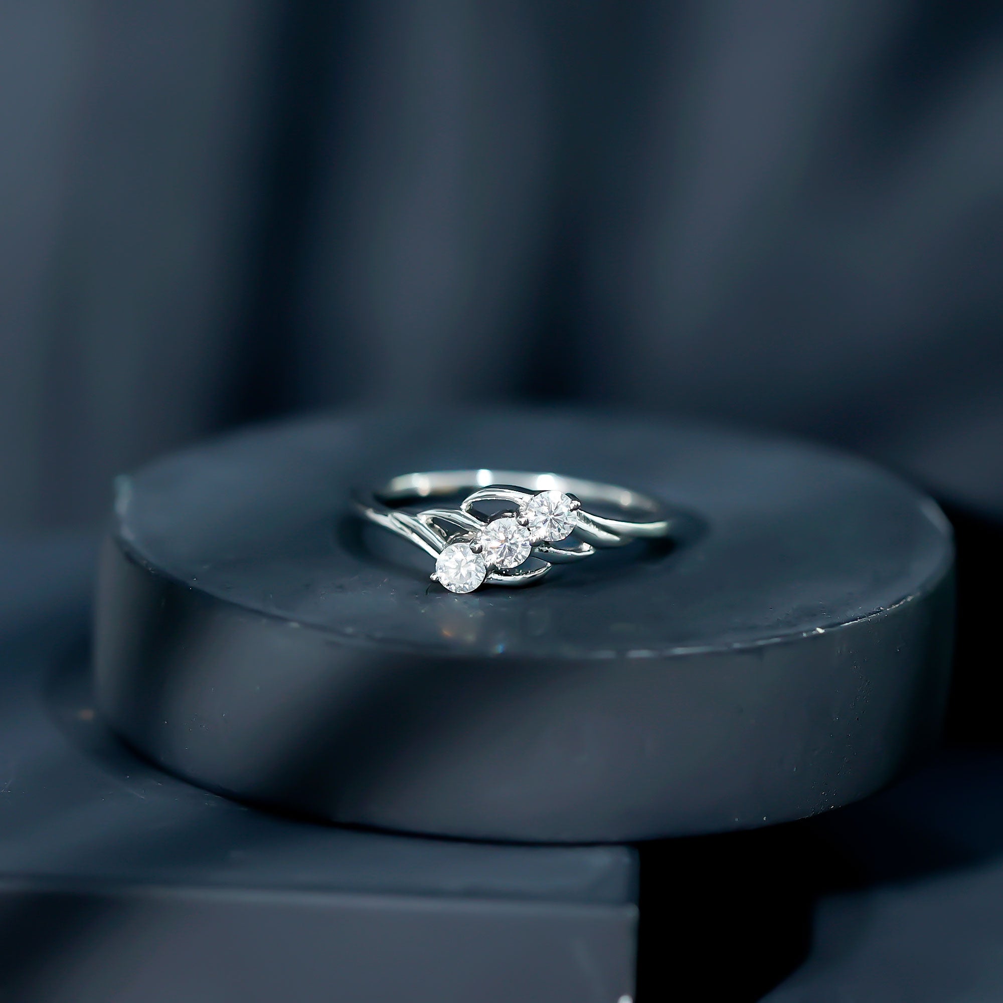 Rosec Jewels-Certified Lab Grown Diamond Three Stone Proposal Ring