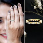 Lab Created Diamond Full Eternity Band Ring for Women Lab - ( EF-VS ) - Rosec Jewels