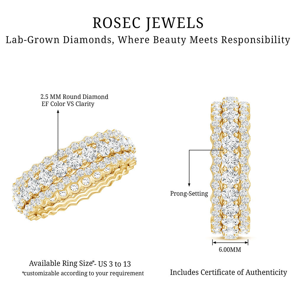 Certified Lab Grown Diamond Eternity Wedding Band for Her Lab - ( EF-VS ) - Rosec Jewels
