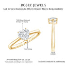1 Carat Diamond Heart Ring For Women Lab - ( EF-VS ) - Rosec Jewels