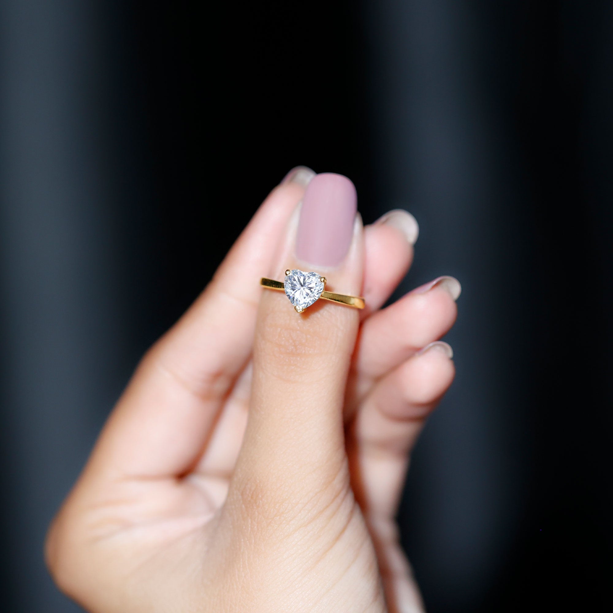 Rosec Jewels-1 Carat Diamond Heart Ring For Women