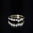 Minimalist Lab Grown Diamond Half Eternity Ring Lab - ( EF-VS ) - Rosec Jewels